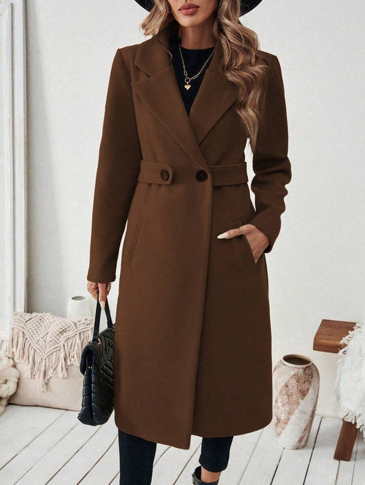 Women's Belted Tailored Wool Coat