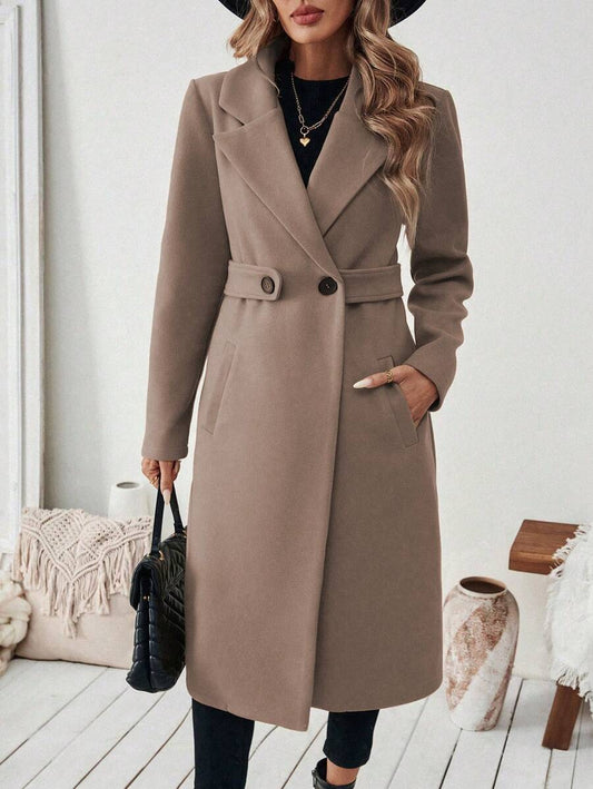 Women's Belted Tailored Wool Coat