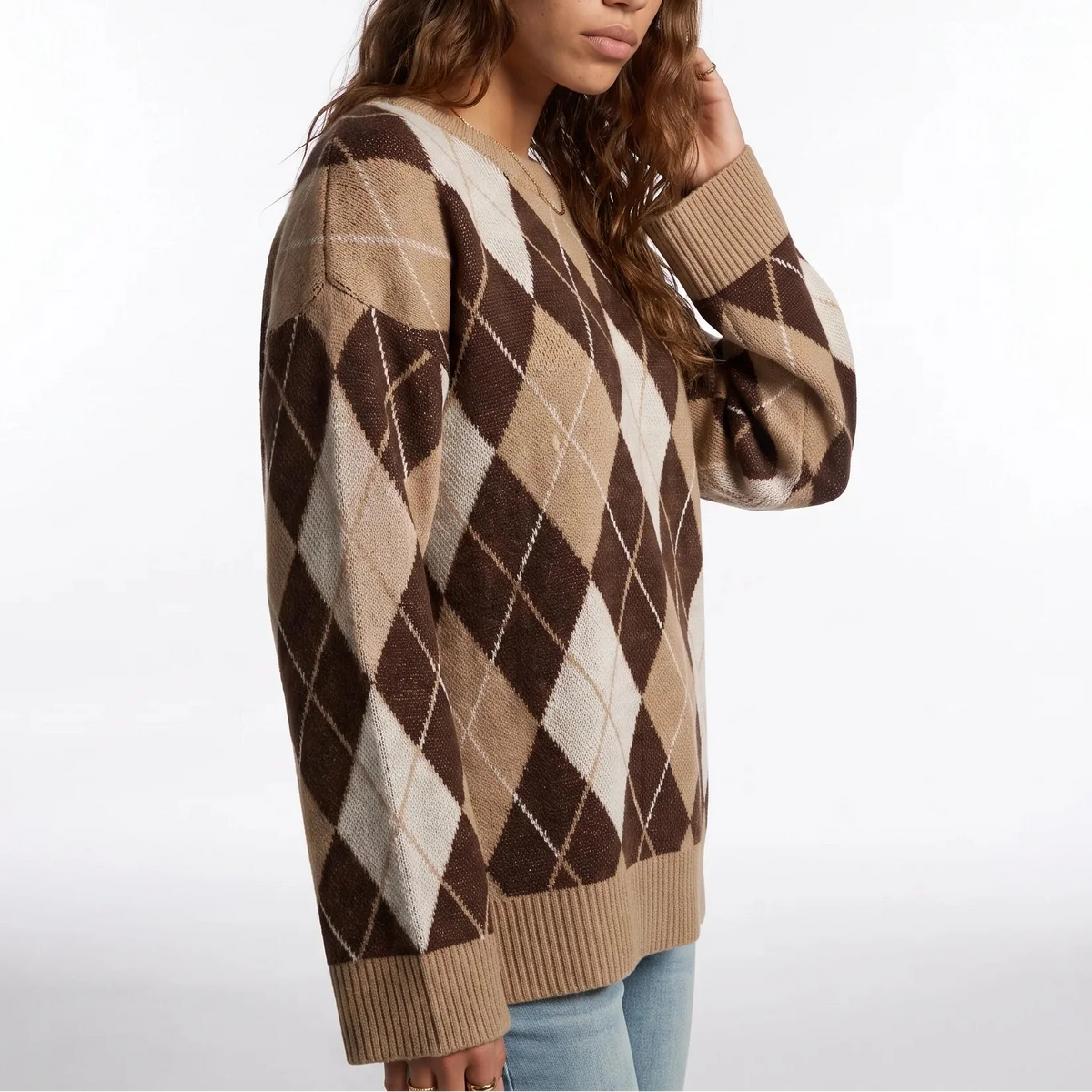 Women's Diamond Pattern Knit Jumper