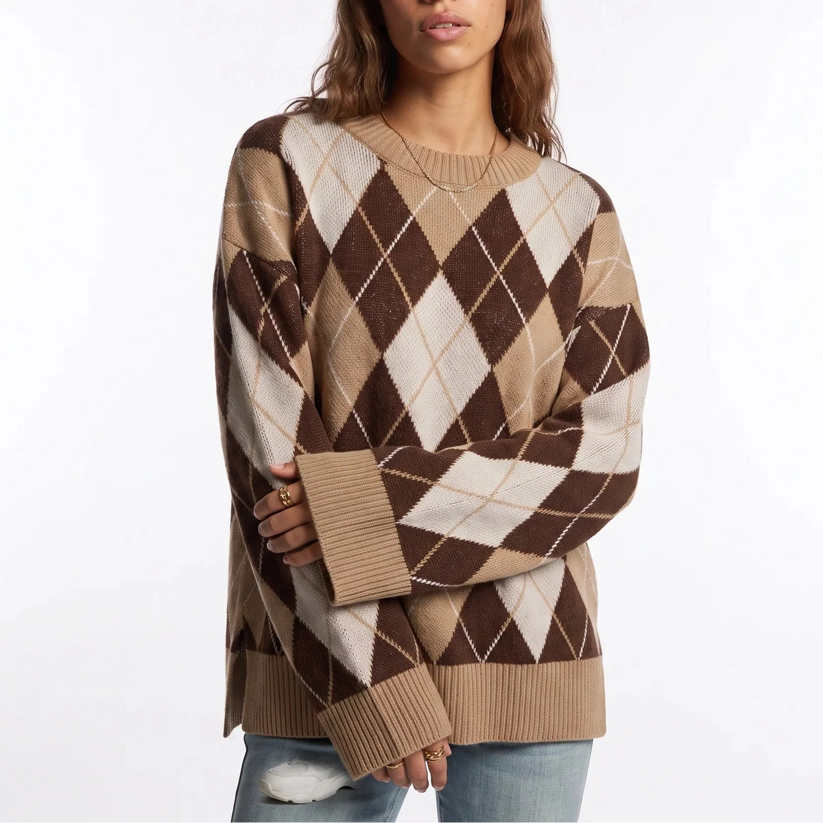 Women's Diamond Pattern Knit Jumper