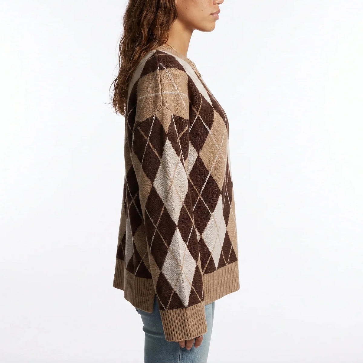 Women's Diamond Pattern Knit Jumper