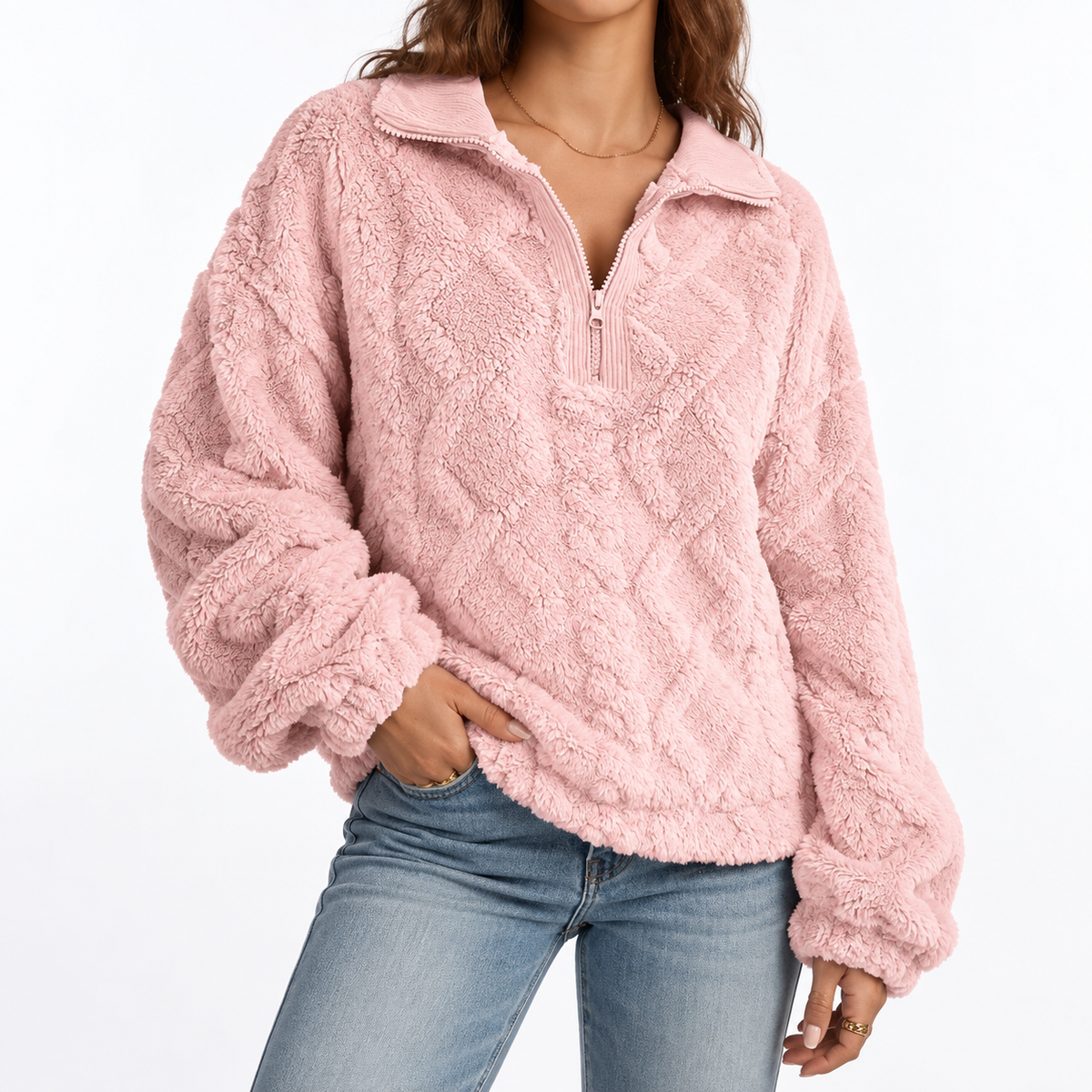 Women's Textured Quarter Zip Fleece