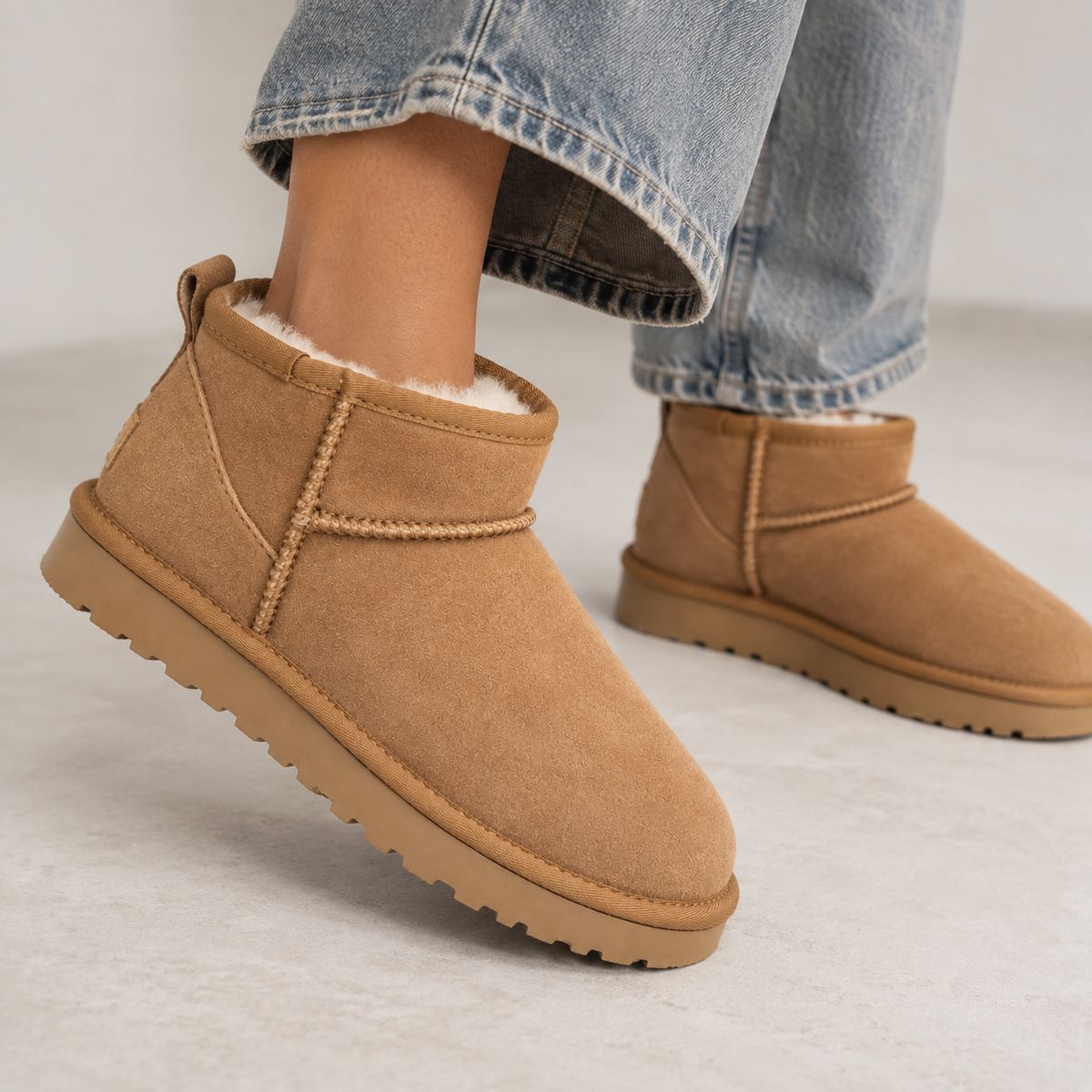 Women's Fur-Lined Suede Ankle Boots