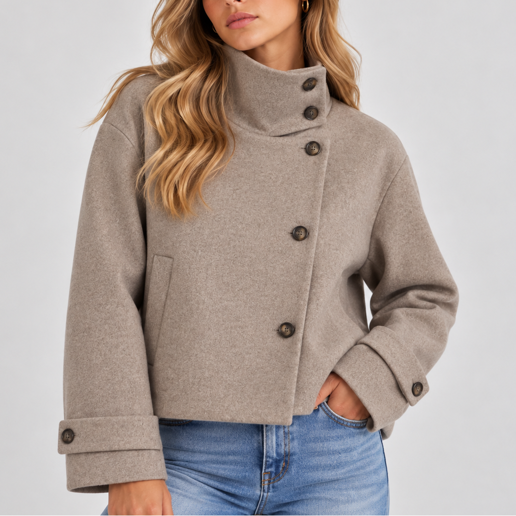 Women's High Neck Cropped Jacket