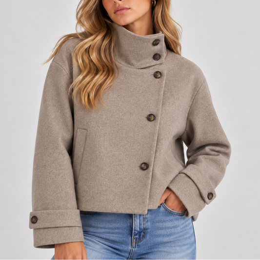 Women's High Neck Cropped Jacket