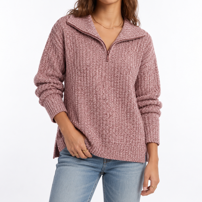 Women's Textured Quarter Zip Jumper