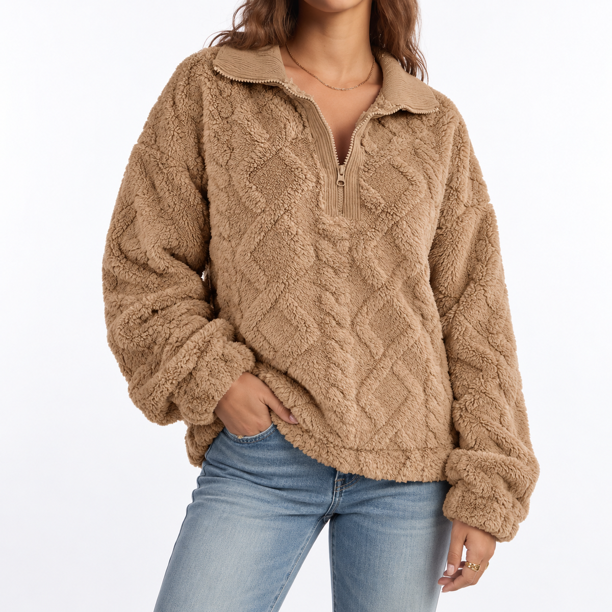 Women's Textured Quarter Zip Fleece