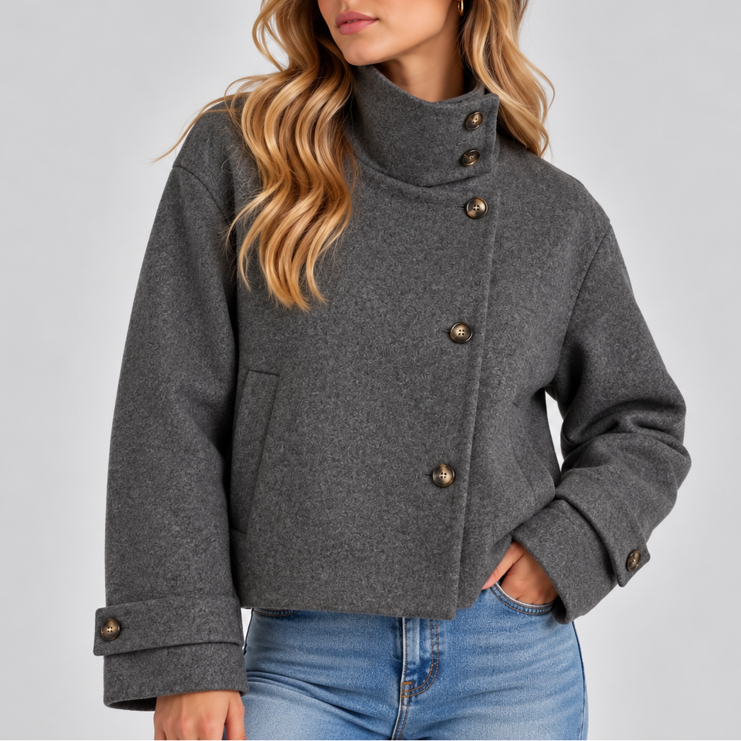 Women's High Neck Cropped Jacket