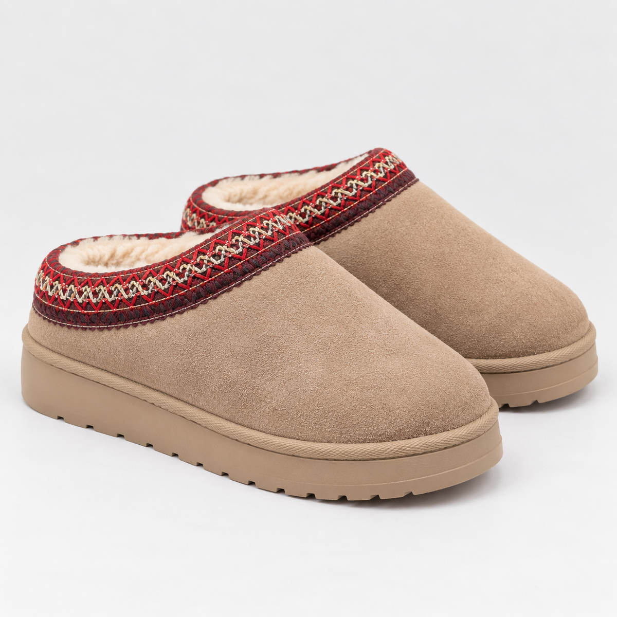 Women's Fur-Lined Suede Clogs