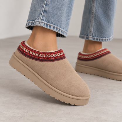 Women's Fur-Lined Suede Clogs