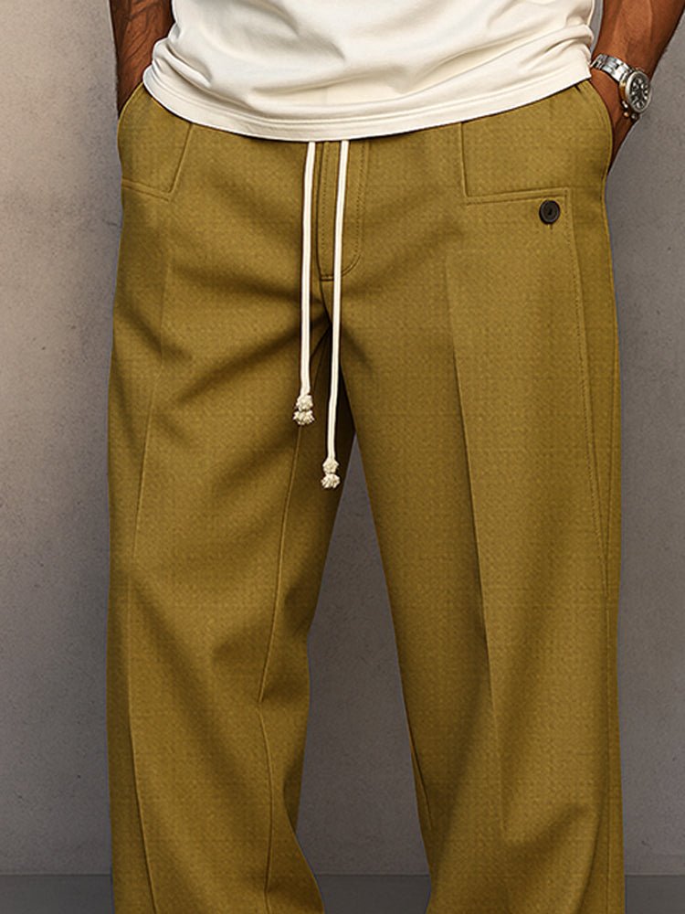 Men's Pleated Wide Leg Trousers