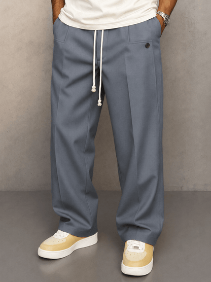 Men's Pleated Wide Leg Trousers