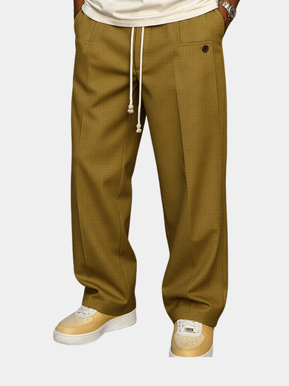 Men's Pleated Wide Leg Trousers