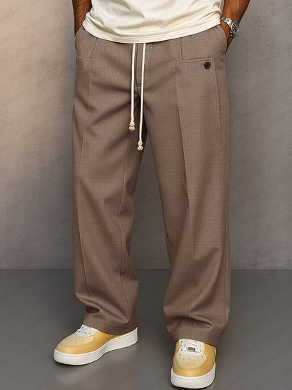 Men's Pleated Wide Leg Trousers
