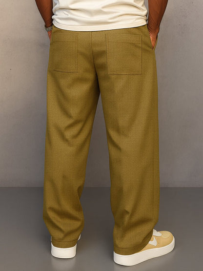 Men's Pleated Wide Leg Trousers