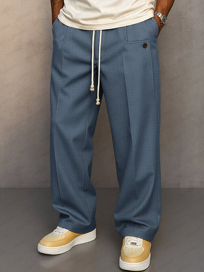 Men's Pleated Wide Leg Trousers
