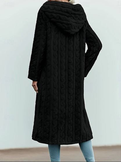 Women's Long Hooded Teddy Coat