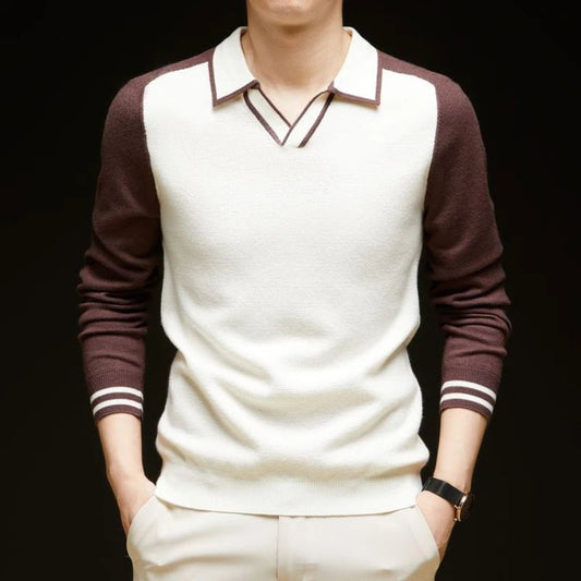 Men's Long Sleeve Polo Jumper