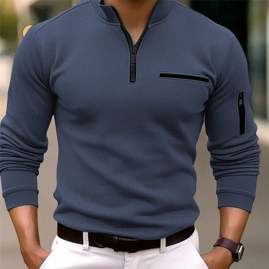 Men's Slim Fit Stand-Collar Jumper