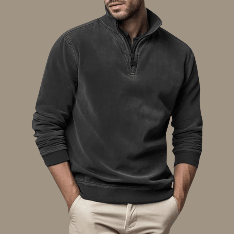 Men's Stand Collar Knit Jumper