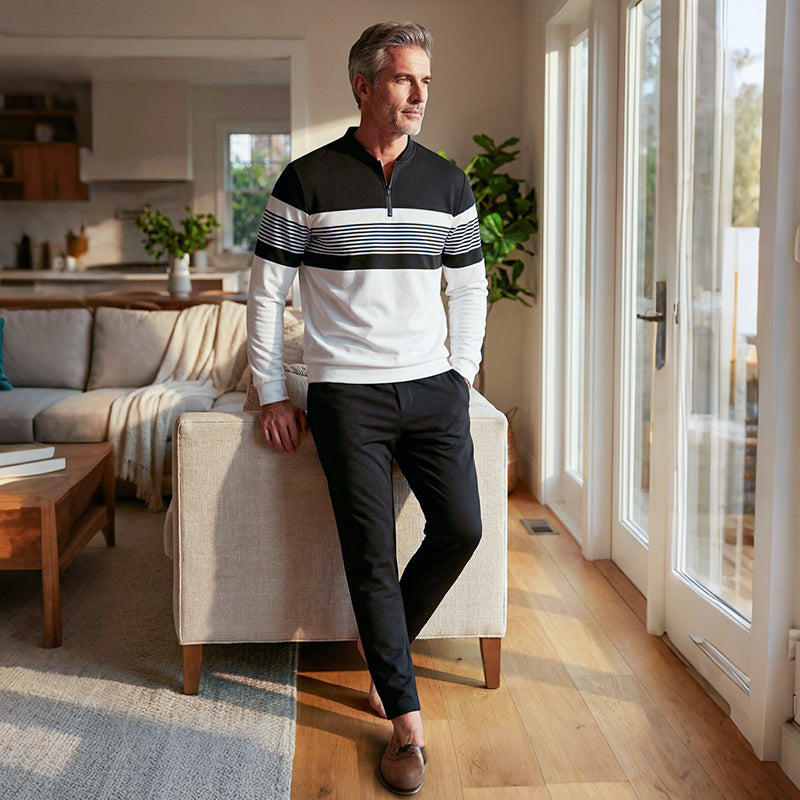 Men's Quarter Zip Knit Jumper