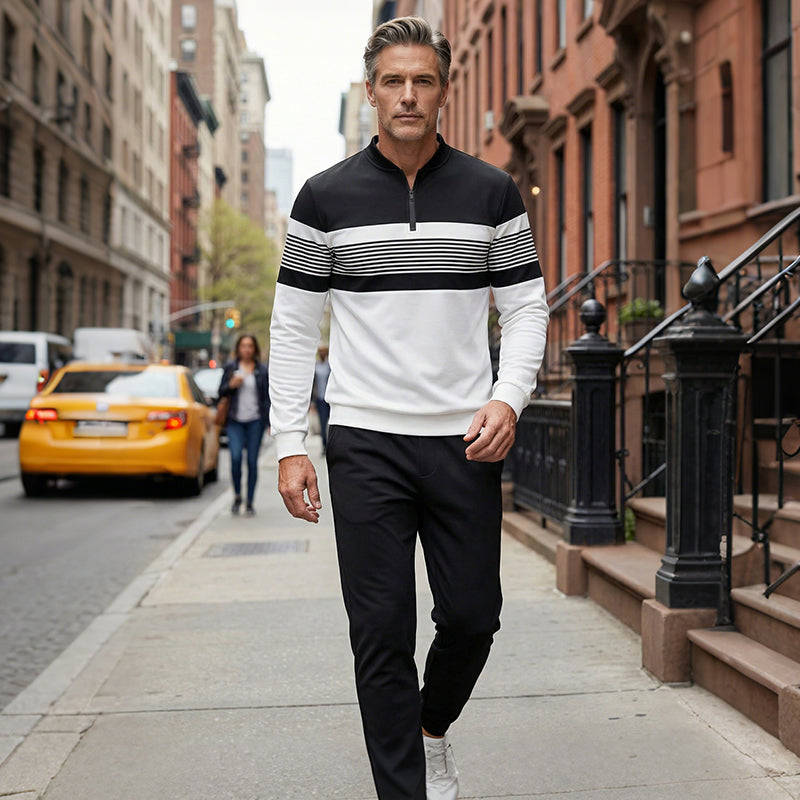 Men's Quarter Zip Knit Jumper