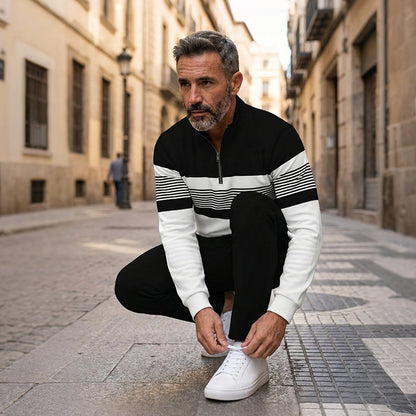 Men's Quarter Zip Knit Jumper