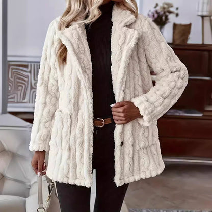 Women's Textured Teddy Winter Coat