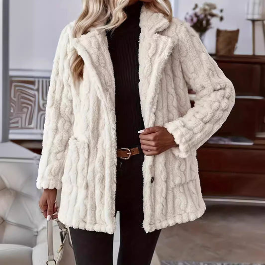Women's Textured Teddy Winter Coat