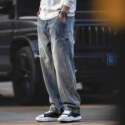 Men's Stonewashed Casual Denim Jeans