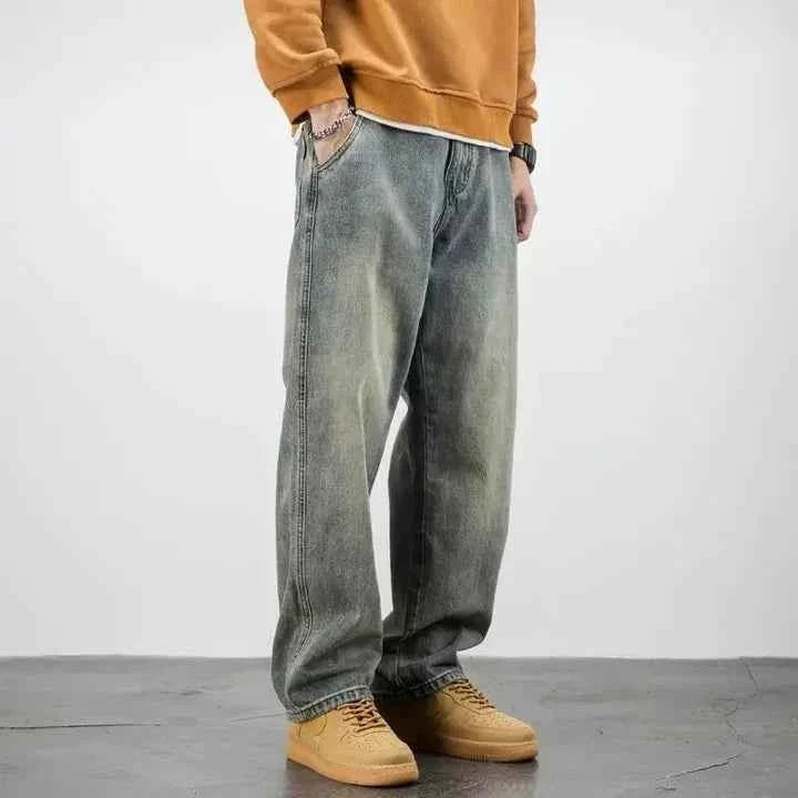 Men's Stonewashed Casual Denim Jeans