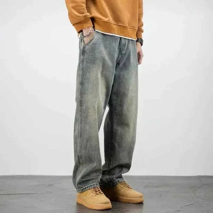 Men's Stonewashed Casual Denim Jeans