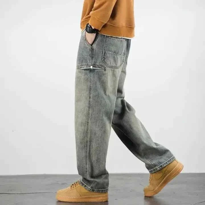 Men's Stonewashed Casual Denim Jeans