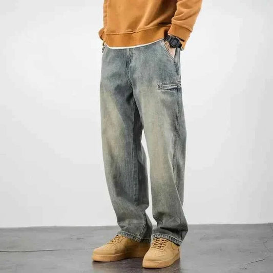 Men's Stonewashed Casual Denim Jeans