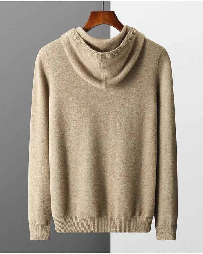 Men's Casual Knit Hooded Jumper