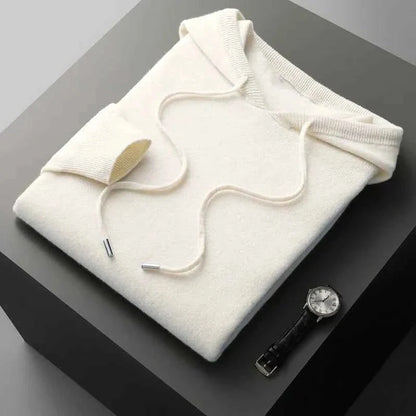 Men's Casual Knit Hooded Jumper