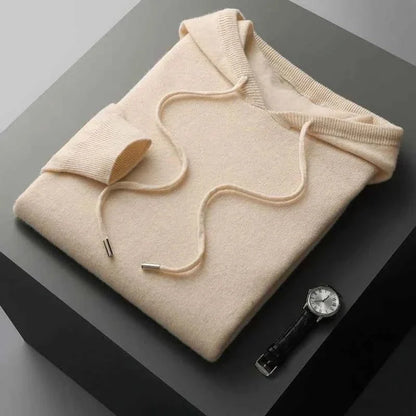 Men's Casual Knit Hooded Jumper