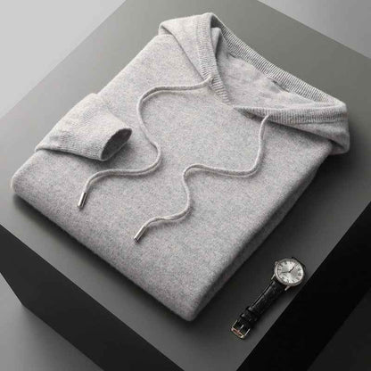Men's Casual Knit Hooded Jumper