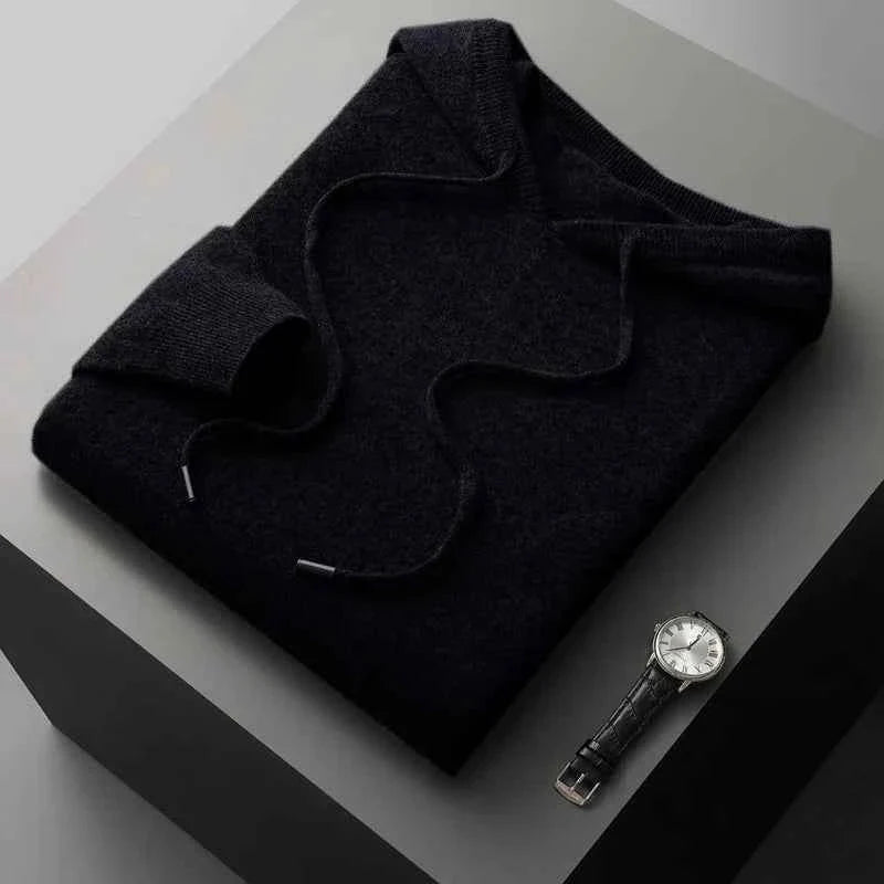 Men's Casual Knit Hooded Jumper