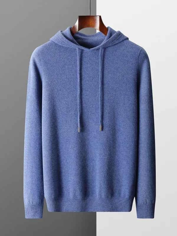 Men's Casual Knit Hooded Jumper