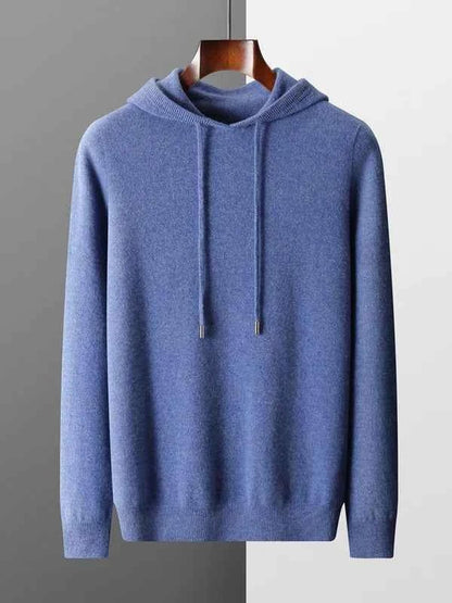 Men's Casual Knit Hooded Jumper