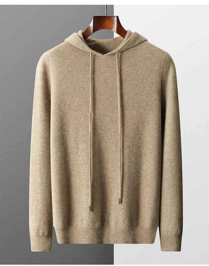 Men's Casual Knit Hooded Jumper