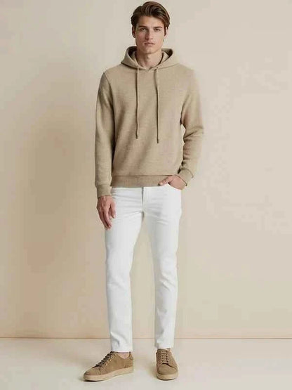 Men's Casual Knit Hooded Jumper