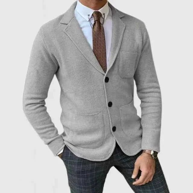 Men's Tailored Knit Blazer Jacket