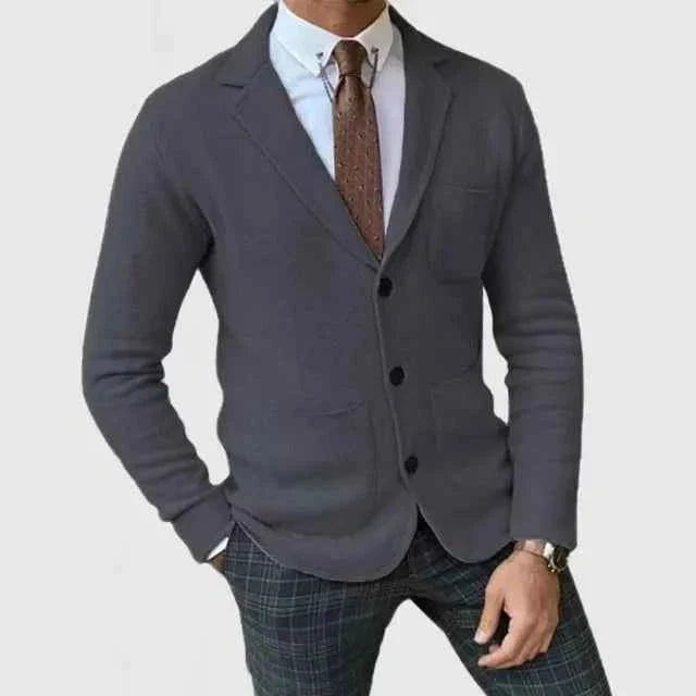 Men's Tailored Knit Blazer Jacket