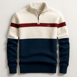 Men's Colour Block Quarter-Zip Jumper