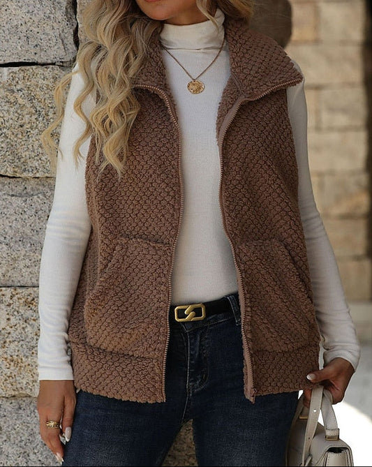 Women's Cosy Fleece Stand Gilet